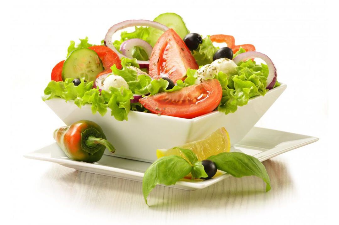У данима од поврћа хемијске дијете, можете припремити укусне салате